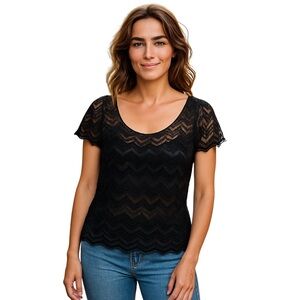 PerSeption Concept Black Asymmetrical Blouse